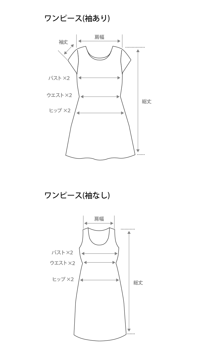 ワンピースの採寸箇所