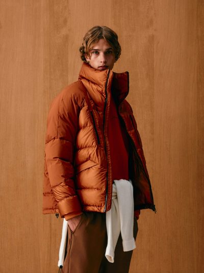 【MEN’S】カラーブロックデザインダウンジャケット