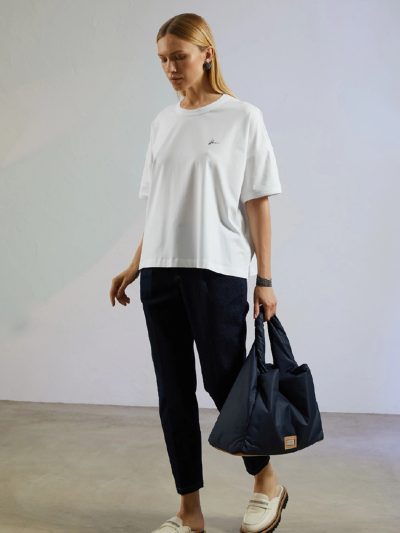 ラメロゴワンポイントコットンTシャツ