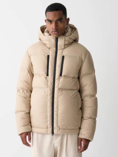 【MEN’S】フード付きミディアム丈ダウンコート