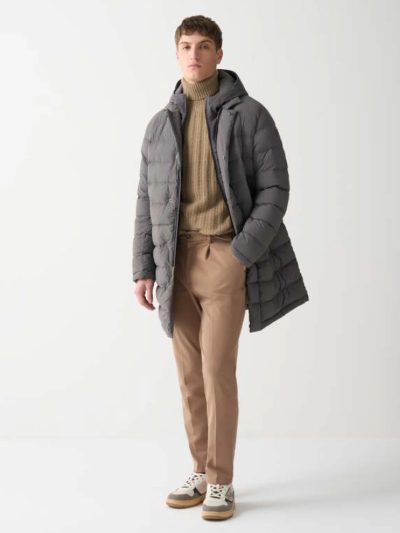 【MEN’S】レイヤードデザイン ミドル丈ダウンコート