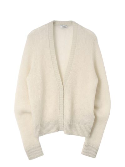 ラメ入り アルパカニット Vネック カーディガン