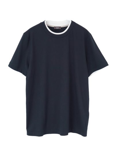トリミングデザイン コットンTシャツ