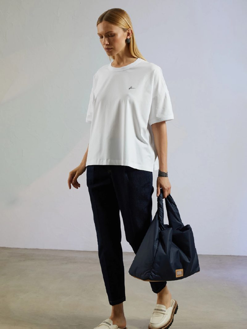 ラメロゴワンポイントコットンTシャツ