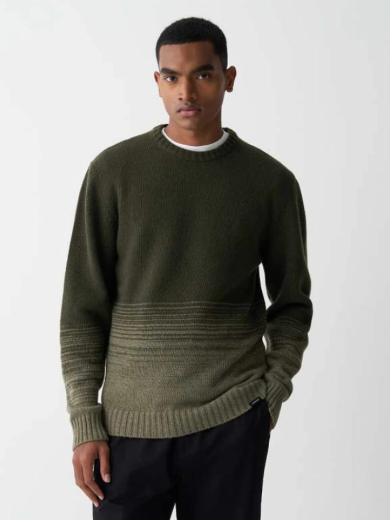 【MEN’S】グラデーションデザインクルーネックニット