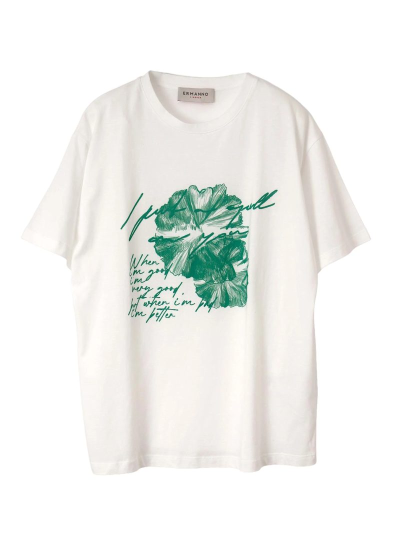フロントプリント コットンTシャツ